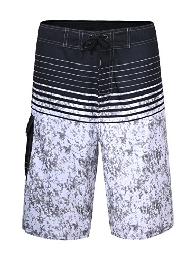 Nonwe Men's Polyester Surfer Sports Boardshorts 12500-36,Gray,36