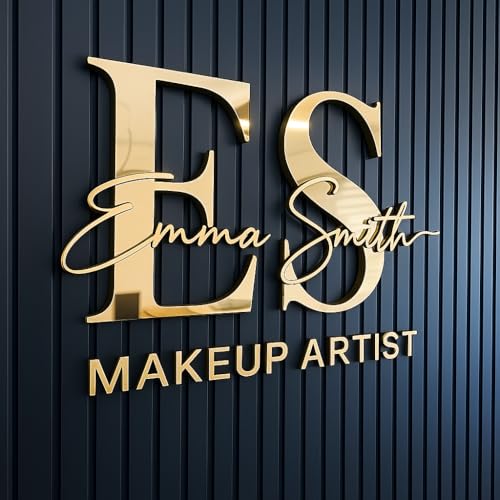 Custom Acrylic Business Sign Personalized 3D Letter Professional Laser Cut Acrylic Mirror Business Logo Signs for Wall Beauty Salon Store Font Retail Outlets Company Office Wedding Bar GYM Makeup Decor