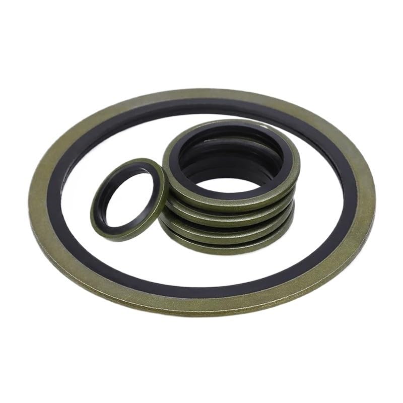 Junta de tapón de drenaje de aceite, juego de sellos de arandela unida de caucho metálico M5-M60(M39,50pcs)