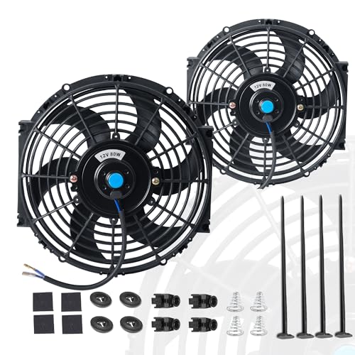 EVERESTWAY 10 Inch 10” Black Universal Electric Radiator Slim Fan