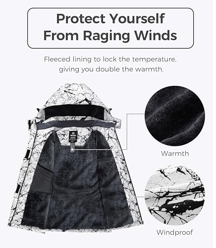 Image of Wantdo Women's Mountain Waterproof Ski Jacket Windproof Rain Jacket Winter Warm Hooded Coat