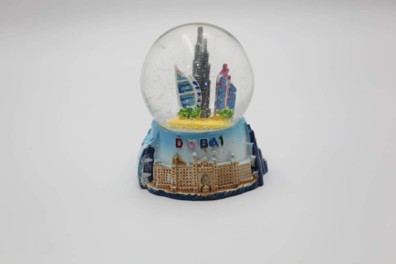 Yulan Dubai Decorative Snow Globe Resin Multicolored Modern Middle Eastern Influences