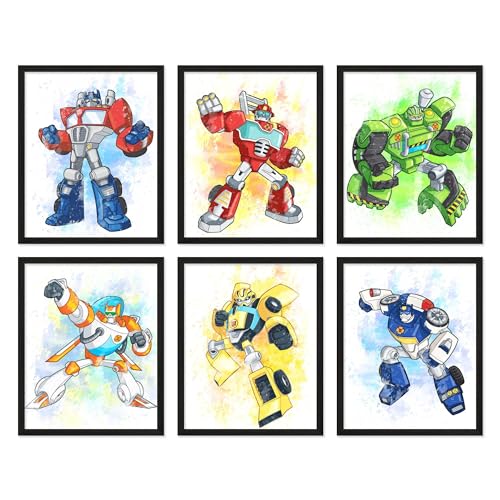 Transformers Prints – Lot de 6 photos d'art mural (20,3 x 25,4 cm)