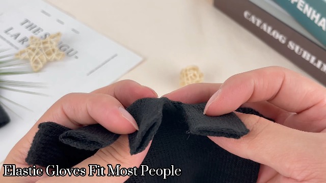 NZKNP Black Fingerless Gloves for Women Men Fingerless