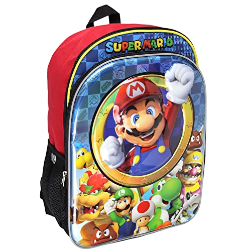 Nintendo Super Mario Bros All Over Character Molded Iridescent 16" Backpack2