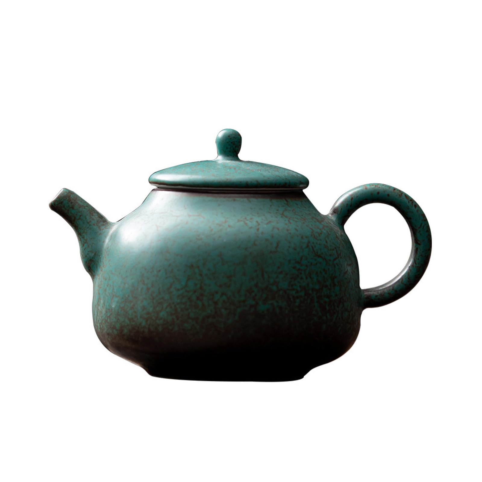 Poterie grossière rétro format trompette 140 ml avec son glaçage floral bleu artisanal