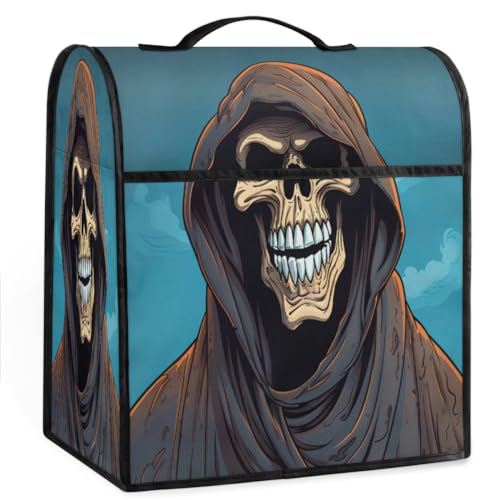 Coffee Maker Cover Skull Kitchen Appliance Covers Small Appliance Covers Blender Cover Juicer Cover Dust Covers for Kitchen Appliances with Top Handle and Pockets,Washable,B153