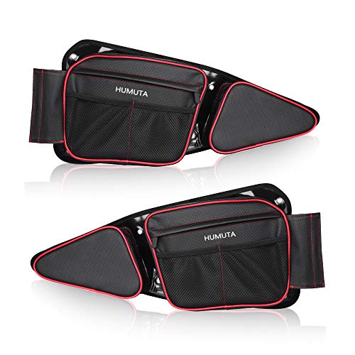 Side Door Bags for RZR with Knee Pad, Waterproof PU UTV Front Door Side Storage Bags for 2014 2015 2016 2017 2018 2019 Polaris RZR XP / XP4 1000, Turbo & Turbo S 900XC, S900/S1000, Set of 2 (Red)