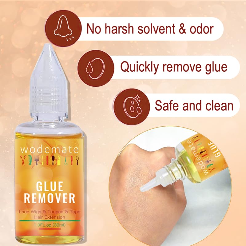 Miniatura 3 de Removedor de extensiones con cinta, removedor de pegamento de peluca de acción rápida, removedor de pegamento para pelucas de encaje, suave con la