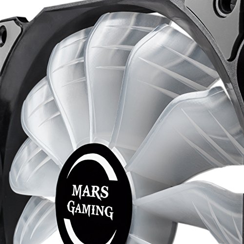 Mars Gaming MFRGBKIT, Kit 3 Ventole RGB da 120 mm, Telecomando Incluso, Nero