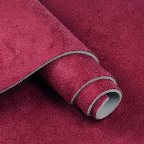 Car Element Burgundy Suede Headliner Fabric with Foam Backing Material - 60''x120'' Automotive/Home Headliner Micro-Suede Roof Fabric for Car Replacement Repair DIY 60'' Width by The Yard