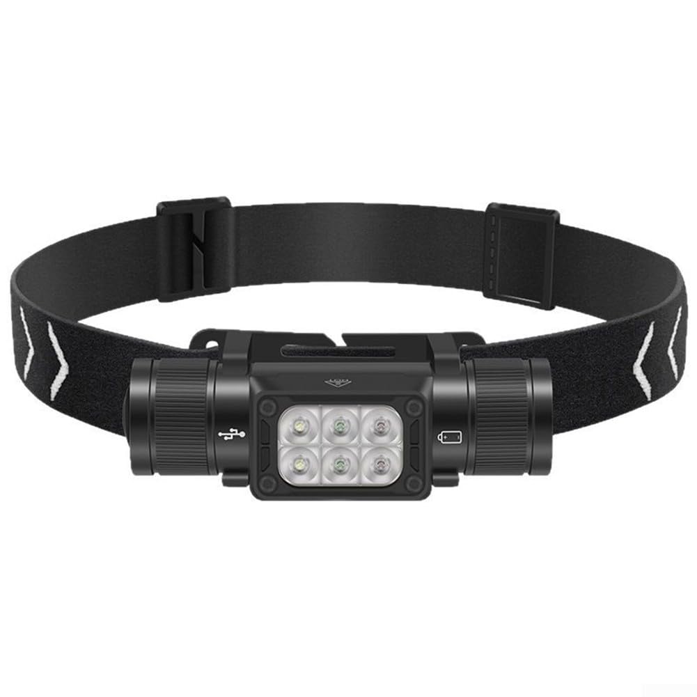 Lampada frontale a LED ricaricabile da 1000 lumen, con ricarica di tipo C, IP67, impermeabile, per campeggio, pesca e trekking (HP360 Headlight)