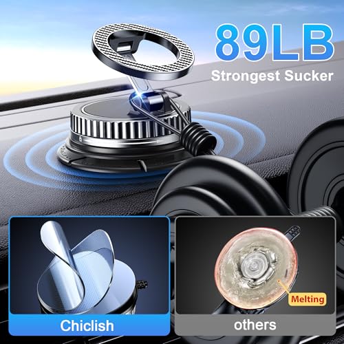 Chiclish Magnetic MagSafe Car Mount – Dual Dashboard & Windshield Suction — view 3