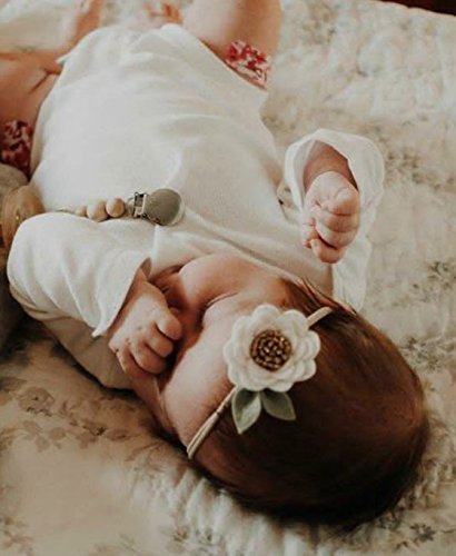 Baby bows and headbands, Soft nylon, newborn to toddler, Flower hair accessories, Variety Pack, MADE IN USA3