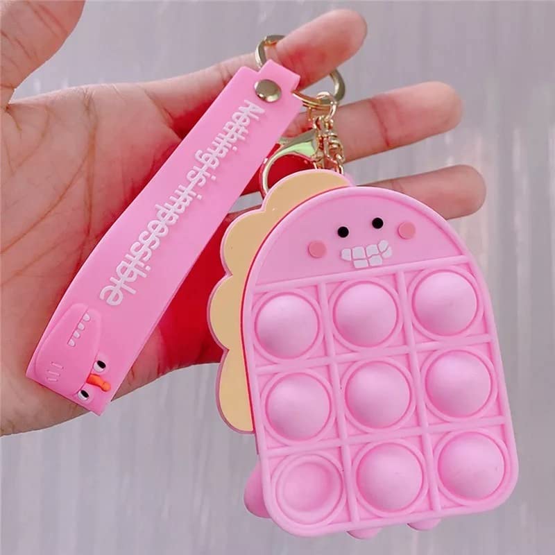 Image of AUGEN Cute Pop It Coin Purse Pouch Keychain For Gifting With Key Ring Anti-Rust (Pack Of 1)