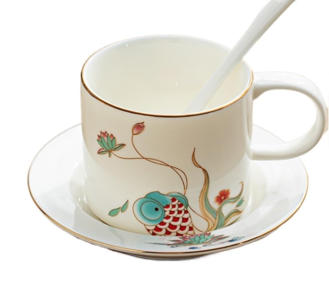 Kaffeeglas Teegläser Tassen Becher Keramik Kaffeetasse Haushaltsmilch Tasse Frühstück Haferflocken Tasse Exquisite Trinkbecher Tasse Cappuccino Gläser (Color : A, Size : 300ml)