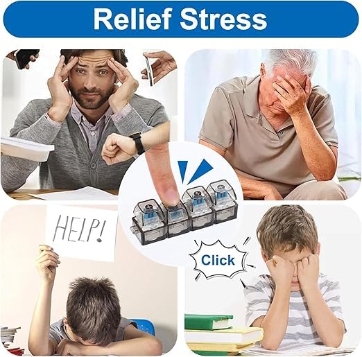 1 PCS Keyboard Fidget Toy, Keyboard Fidget Keychain 4-in-1 Keyboard Decompression Button Finger Clicker Toys, Button Stress Relief Fidget Gifts to Relief Stress 2
