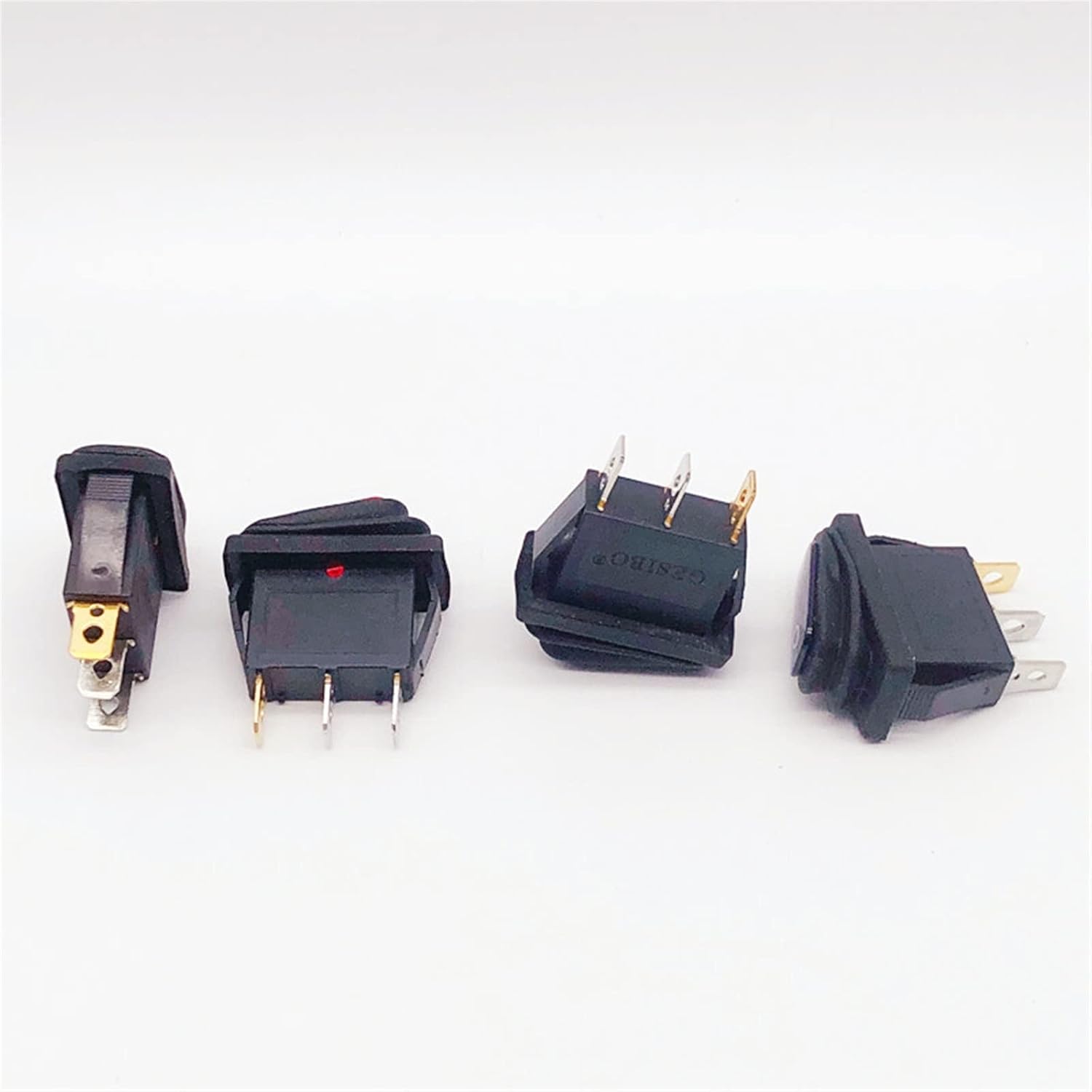 KCD3 Waterproof Rocker Switch ON-Off/ON-Off-ON 3Pin,2/3 Position with Lighting Power,15A 250VAC/20A 125VAC(Red ON-Off-ON,LED AC 220V)
