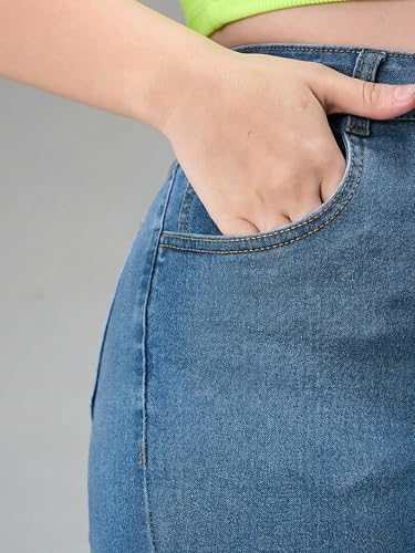Image of Miss Chase A+ Women's Bootcut High Rise Regular Length Stretchable Denim Jeans