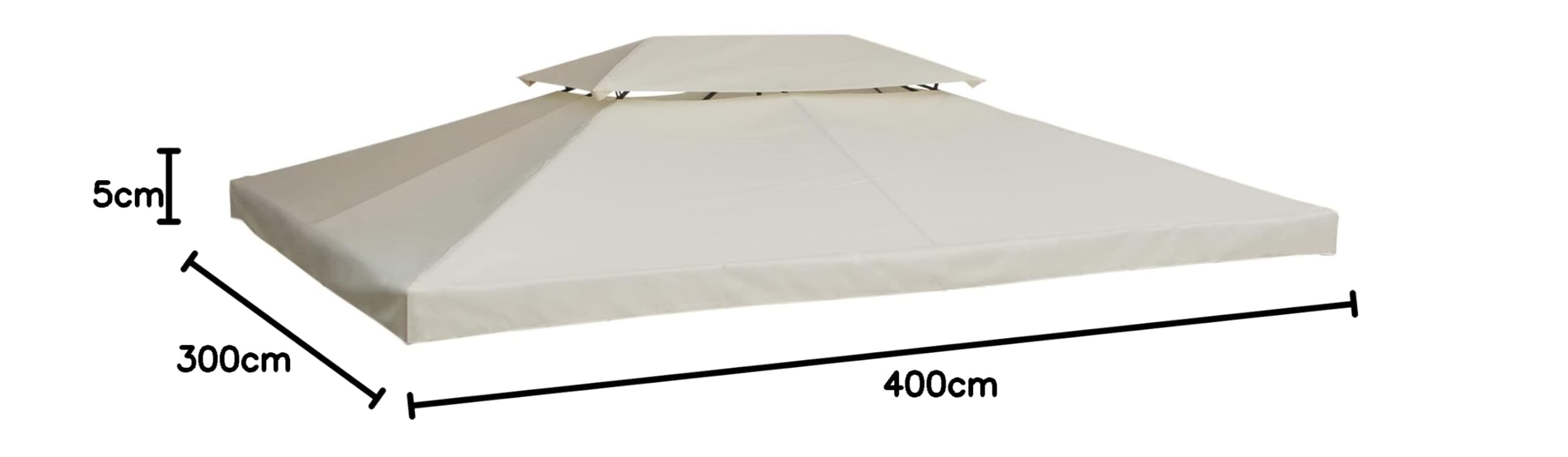 HOMCOM Płótno zapasowe do pawilonu pawilonu Namiot poliestrowy o wysokiej gęstości wodoodporny 180 g/m² 3 x 4 m kremowy