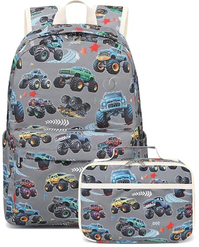 LEDAOU Kids School Backpack with Lunch Box for Boys Girls Kindergarten BookBag School Bag Preschool Toddler Backpack