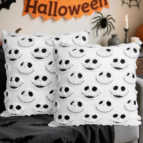 2PCS Halloween Pillow Covers 18x18 inch,Nightmare Be Christmas Throw...