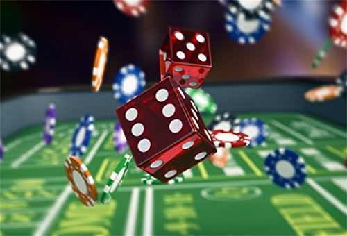 CSFOTO 8x6ft Background for Casinos Signs Red Dice Photography Backdrop Gambling House Bet