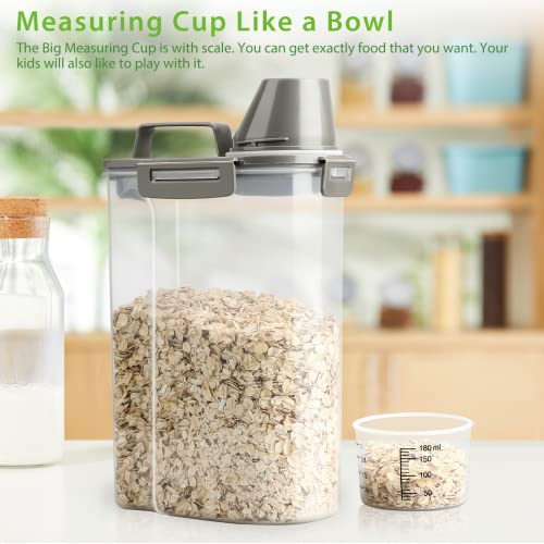 Viretec UI-FC-3G Rice Airtight Storage Container, 3 To 5Lbs Cereal Dry Food Flour Bin, Pet Dog Cat Food Dispenser With Measuring Cup, Bpa Free Clear Plastic Kitchen And Pantry Organization Bin thumb #4