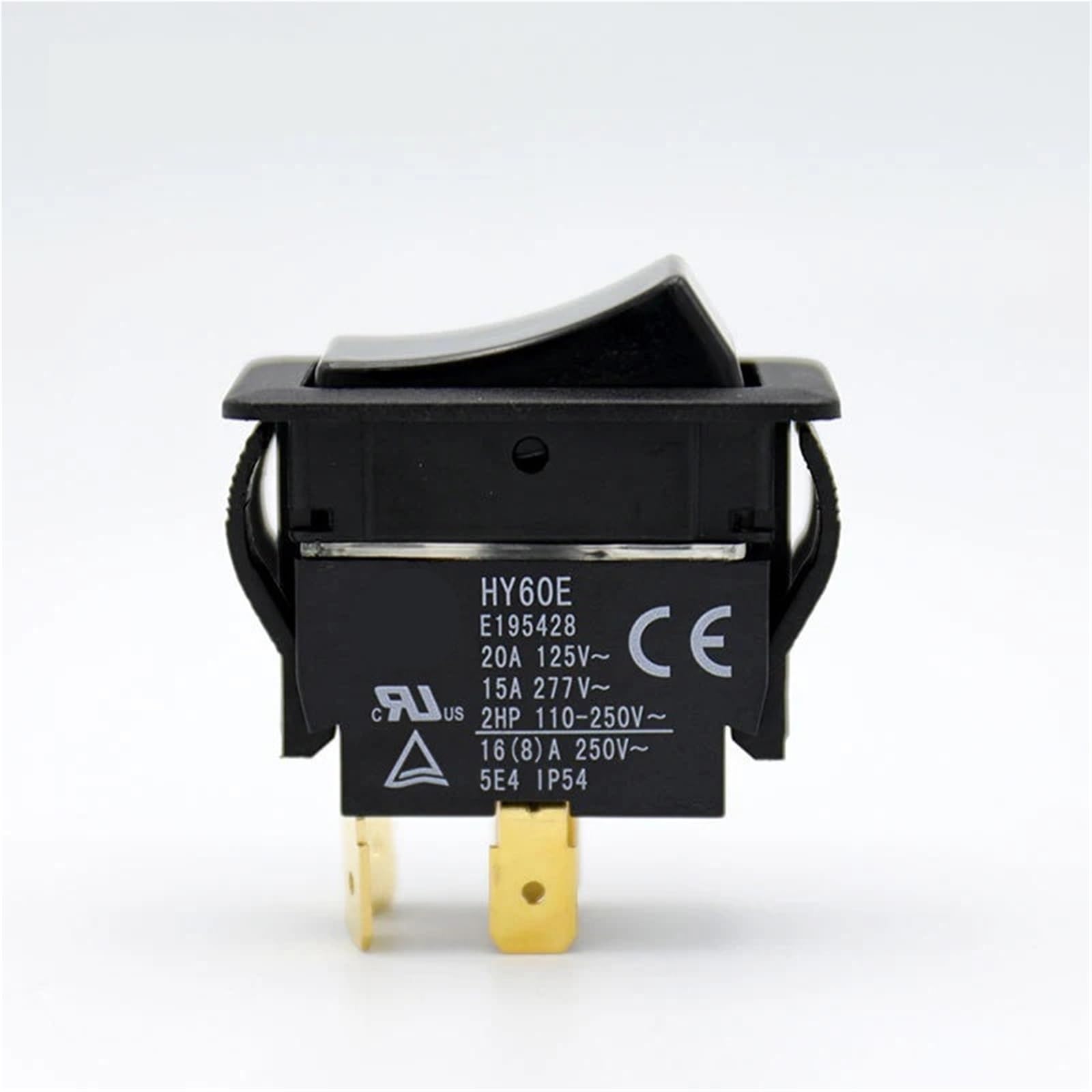 1 interruptor basculante HY60E de 4 pines (encendido/apagado) y HY60B de 6 pines (encendido/apagado/encendido) for máquinas herramienta, 125/250 V, 20/15 A.(HY60B 6 Pins)