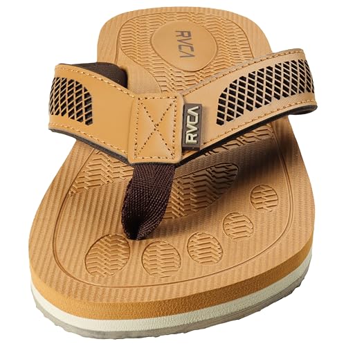 Image of RVCA Perforated T-Bar Sandals - Breathable, Cushioned, and Durable Footwear