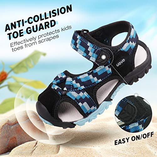 Image of UOVO Boys Sandals Kids Sandals Hiking Athletic Closed-Toe Beach Summer Sandals for Boys Quick-Drying