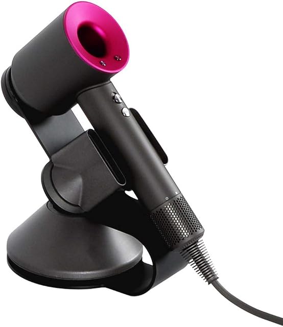 YUET Hair Dryer Holder Mount for Dyson Hairdryer, Aluminum Alloy MAGNETIC Desktop Stand Base Hanger fits Supersonic, Bracket Storage Rack Bathroom Organizer Anti-Scratch Piano Painting Surface (Black)