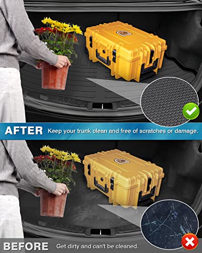 Image of Mixsuper All Weather Cargo Liner - Custom Fit Trunk Mat Compatible with Ford Fusion (2013-2020), Platinum (2017-2018), Sport (2017-2020) Black