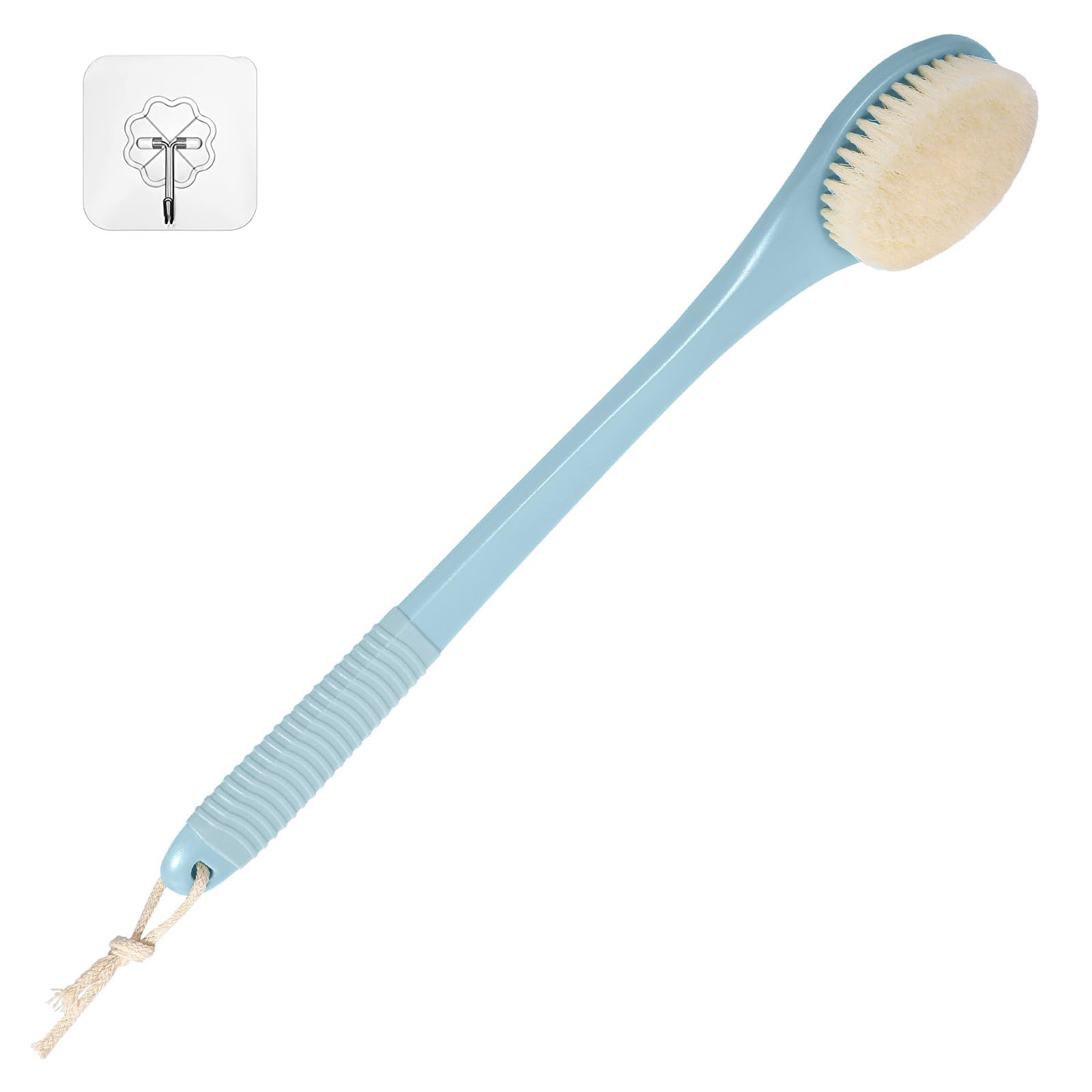 ROLIZOE 17-Inch Back Scrubber for Shower Anti-Slip Exfoliating Body Brush for Bath Gentle Back Brush for Shower for Men and Women