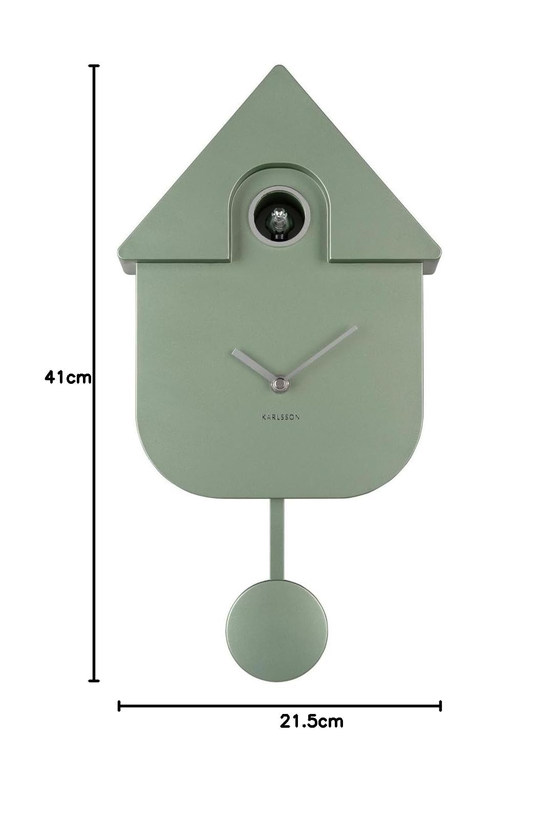 Karlsson [DL] Horloge Murale Moderne Cuckoo ABS métallique Vert Jungle | Rectangle - Thermoplastique - Horloges de salon - Bureau - Chambre à coucher