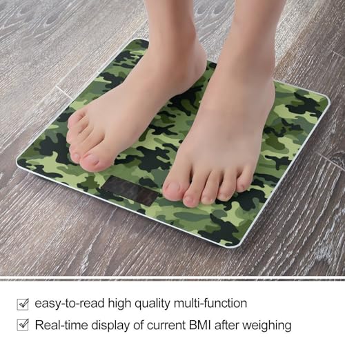 Báscula Digital para Baño Verde Camo de Vidrio Templado miniatura 5