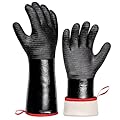 ThermoPro 932°F Heat Resistant BBQ Gloves, 17" Waterproof Oven & Grill Gloves, Oil & Slip-Resistant Neoprene Grill Mitts for BBQ, Fire Pit, Rotisserie, Smoker Accessories Gifts for Men and Women