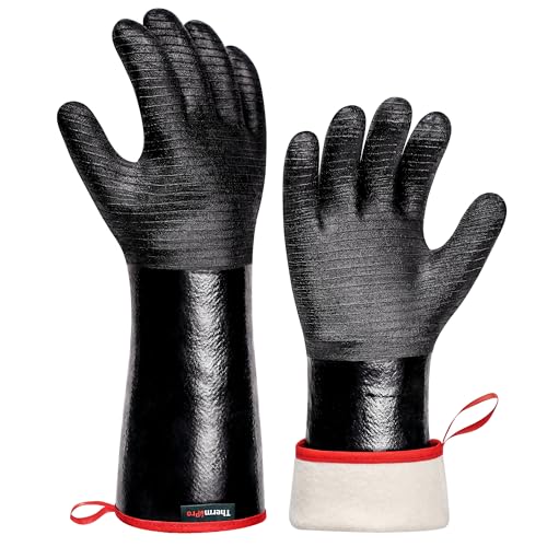 Comparison: Best Zeal Oven Gloves 8 ThermoPro 932°F Heat Resistant BBQ Gloves, 14" Waterproof Oven & Grill Gloves, Oil & Slip-Resistant Neoprene Grill Mitts for BBQ, Fire Pit, Rotisserie, Smoker Accessories Gifts for Men and Women