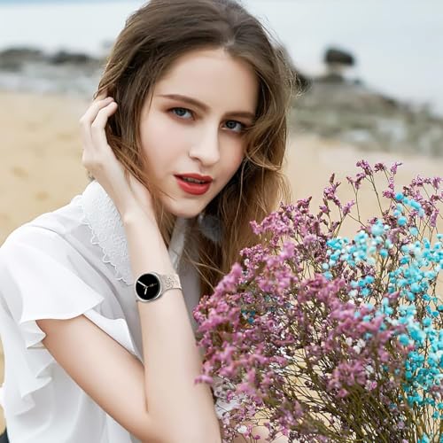 Floral Bands Compatible with Samsung Galaxy Watch 8/8 Classic Band 40mm/44mm /46mm 2025, Cute Soft Flower Engraved Silicone Inlay Dressy Strap for Galaxy Watch 8 40/44mm/8 Classic 46mm Band for Women - image 7