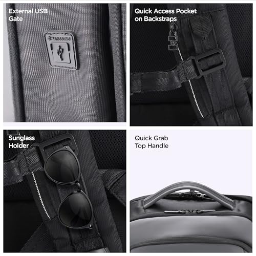 Image of HARISSONS Stratos 35L Business Travel Laptop Backpack | Fits 15.6 inch Laptop | Water-Resistant | USB Port | Rain Cover | Anti-Theft Pocket | Work, Commute & Travel |