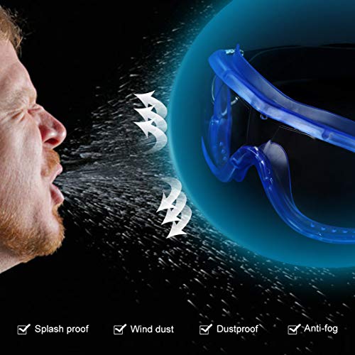 Yihaixingwei Kids Safety Glasses Blue Children Goggles Eye Protective Anti Fog Full Clear Lab Dustproof Windproof Uv Playing Unisex Boys Girls For Outdoor Sport With Glasses Case. #TOP4