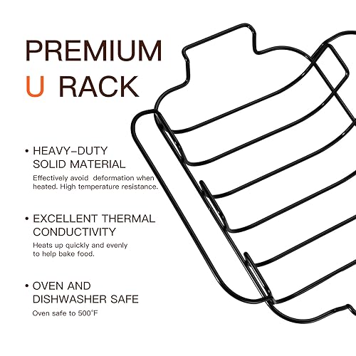 image for HONGBAKE Nonstick Turkey Roasting Pan with Rack, 19 x 14.5 Inch Large 