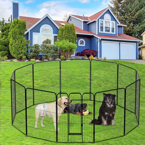 Image of BestPet | Dog Playpen | 40 Inch, 12 Panels | Heavy Duty Metal Pet Exercise Pen | Indoor Outdoor Fence Panels | Rust-Resistant, Removable, Tool-Free Setup | Anti-Skid, Expandable Design