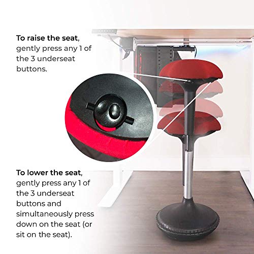 Image of Wobble Chair Ergonomic Active Sitting Stool, Perfect for Standing Desks and Core Strengthening (Black)