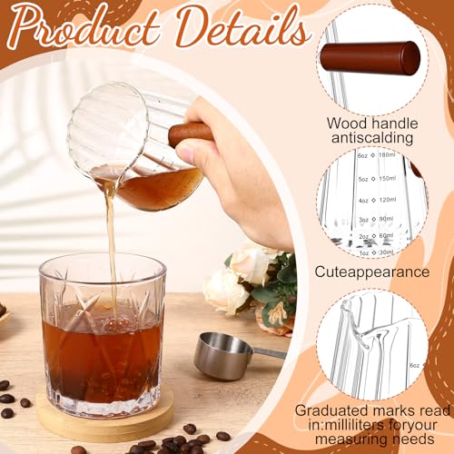 Set 4 vasos espresso 180 ml con mango de madera miniatura 3