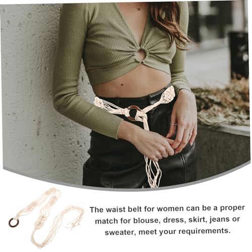 Bohemian Shell Waist Belt for Women Handmade Wax Rope Woven Decorative Belt Accessory for Dresses Skirts and Casual Outfits Unique for Teens and Friends4