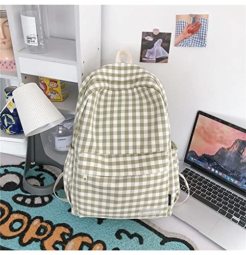 Cute Backpack with Bear/Cow Pendant Kawaii Ulzzang Japanese Korean Large Bag College Style Casual Backpack (Style 02 yellow)3