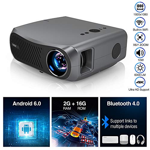 Movie Projector 1080P Native Full HD Wireless Bluetooth Projector Support 4K 5G WiFi
