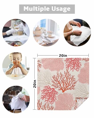 Servilletas de tela redondas coral pack 8 50.8x50.8 cm miniatura 5