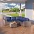 Halmuz 6 Piece Patio Furniture Sets Outdoor Conversation Sofa Set, All-Weather High Back PE Rattan Wicker Sectional Furniture Patio Sofa w/Tempered Glass Top Table&Thickened Cushions(Navy)